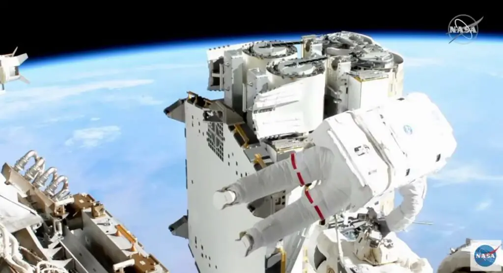 Spacewalkers run out of time before unrolling new space station solar array