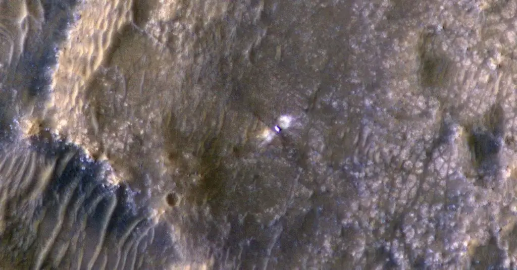 Mars Reconnaissance Orbiter camera spots Perseverance rover after landing