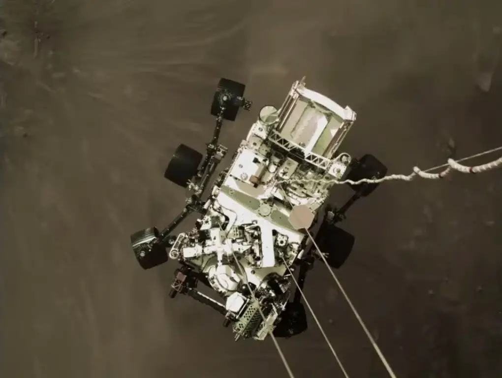 NASA Perseverance Rover descending to Mars