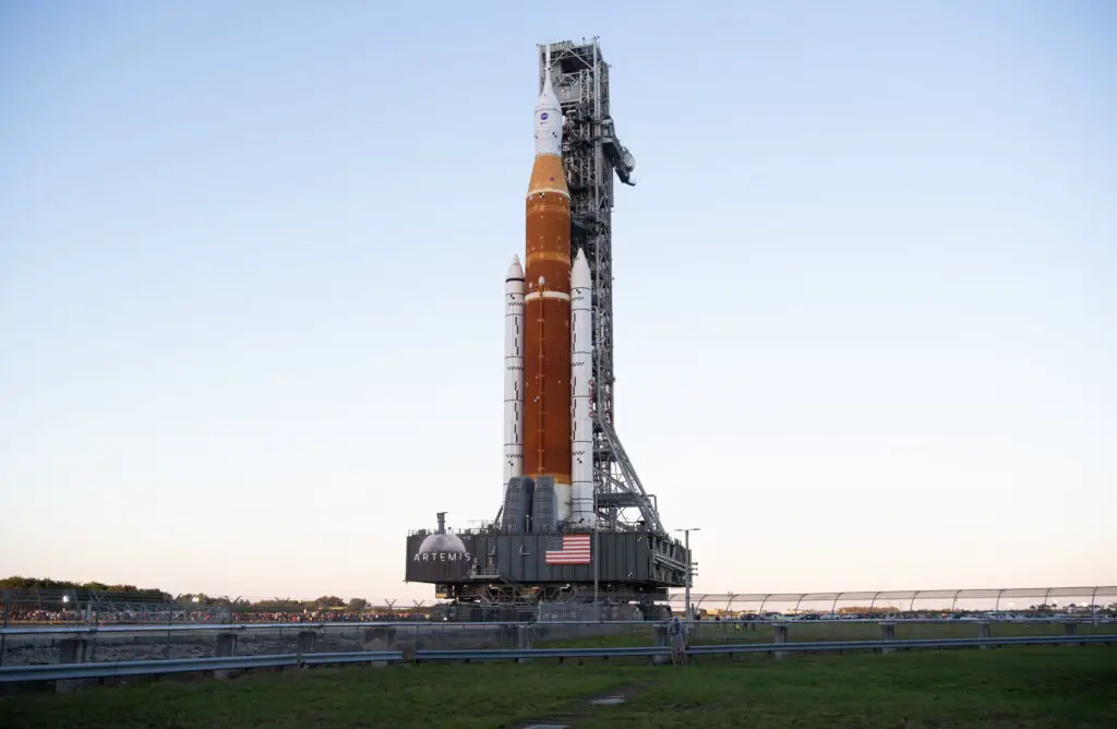 NASA’s Mega Moon Rocket, Spacecraft Complete First Roll to Launch Pad