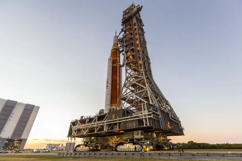 NASA’s most powerful rocket moved to launch pad for first time