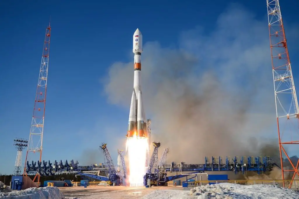 Russian military communications satellite launched on Soyuz rocket