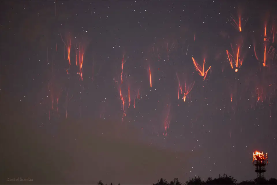 Red Sprite Lightning over the Czech Republic