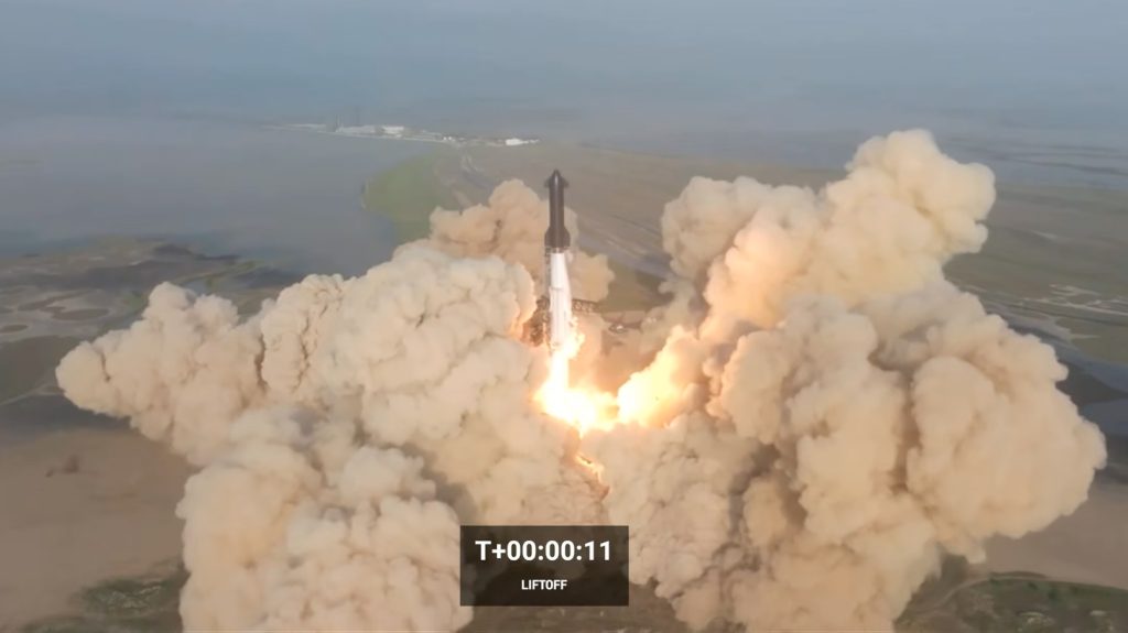 Starship lifts off on first integrated test flight, breaks apart minutes later