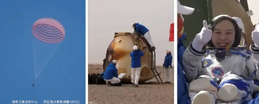 Chinese astronauts return to Earth after six-month mission on space station