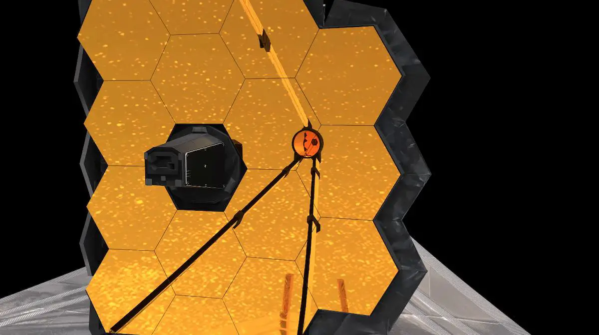 First wing of b telescope’s primary mirror folds into place
