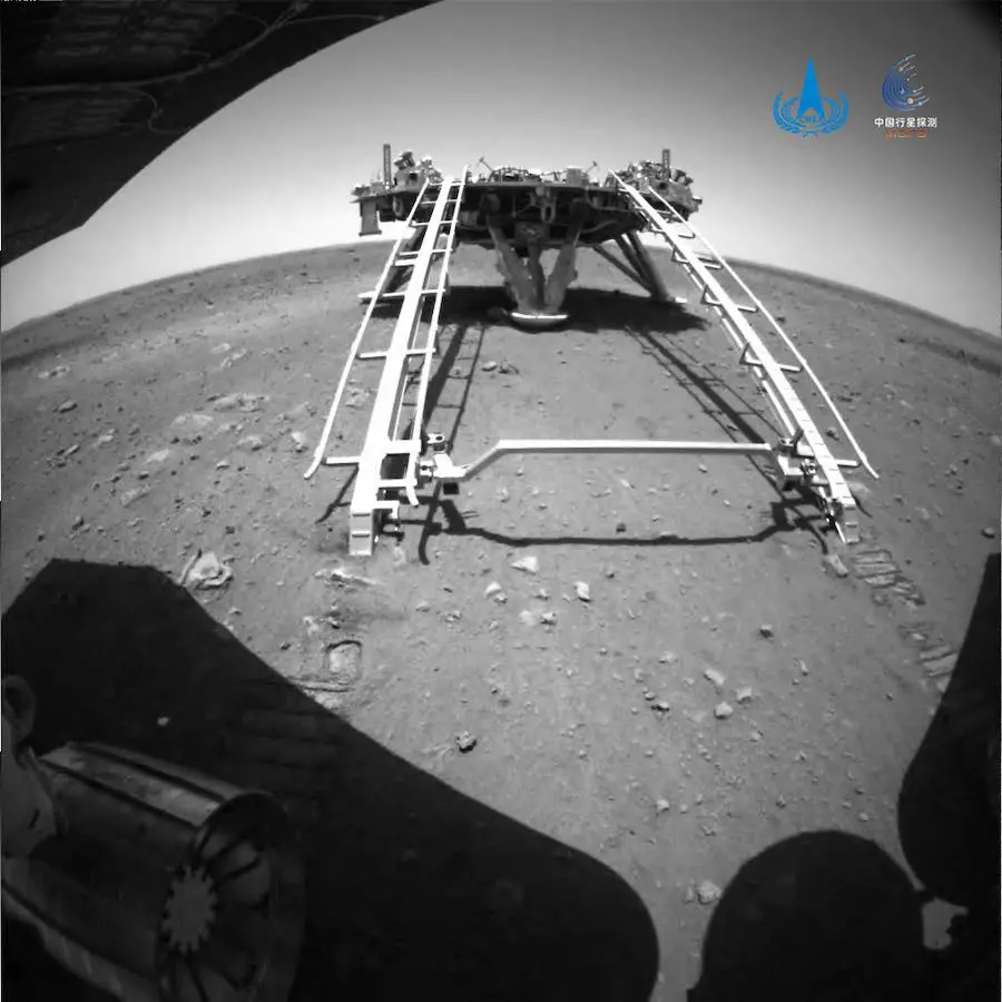 Chinese rover drives onto surface of Mars